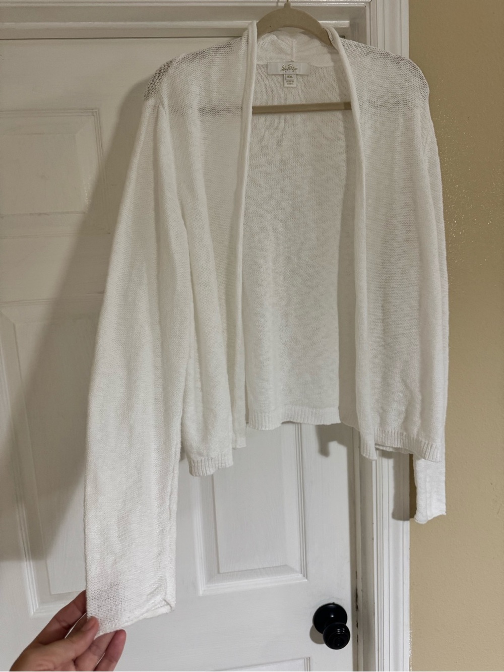 Lilly Pulitzer White Open Front Cotton Cardigan Sweater XXL